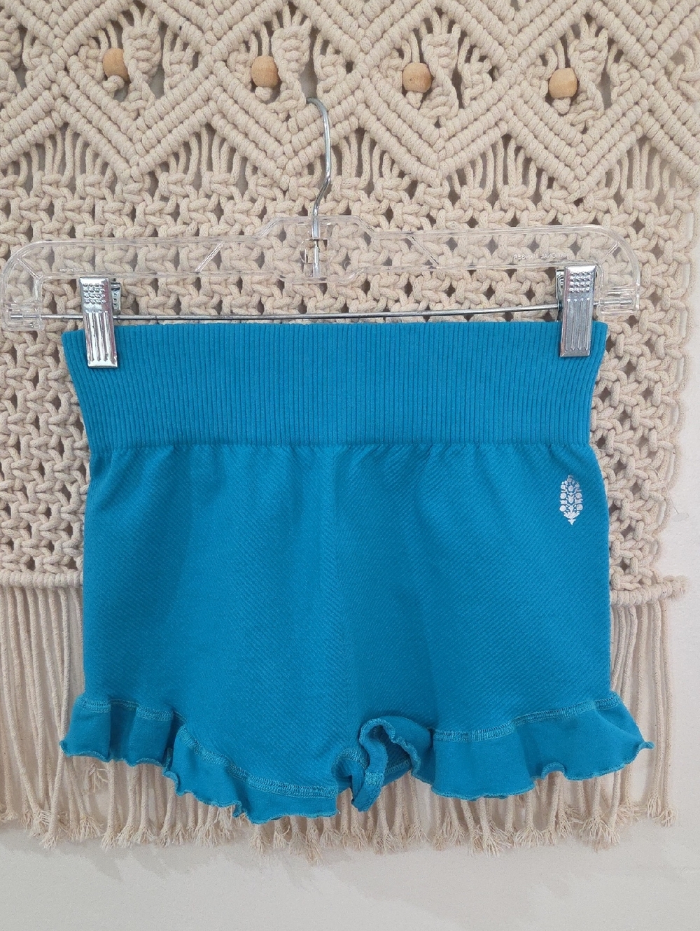 NWOT Free People Teal Ruffle Hem Shorts M